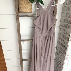 Taupe bridesmaid dress